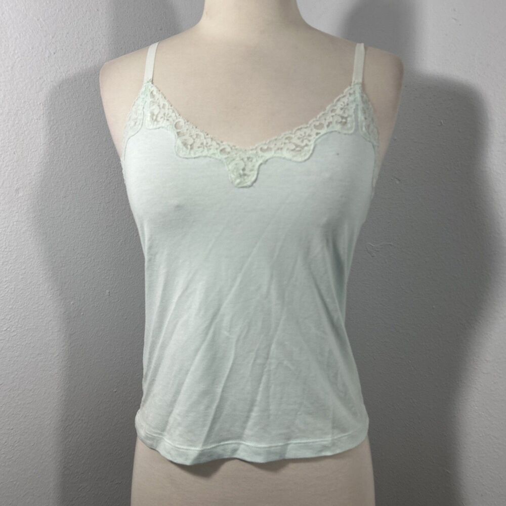 Loft Tank Top Womens XS Mint Lace Trim Feminine Fairycore Y2K